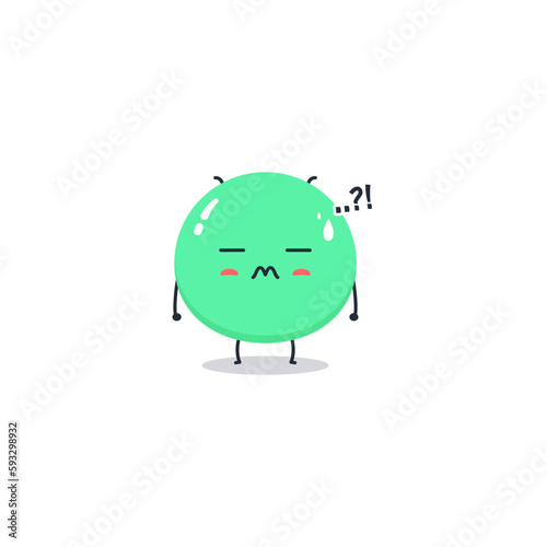 Cute cartoon alien character emoji and expression with pose