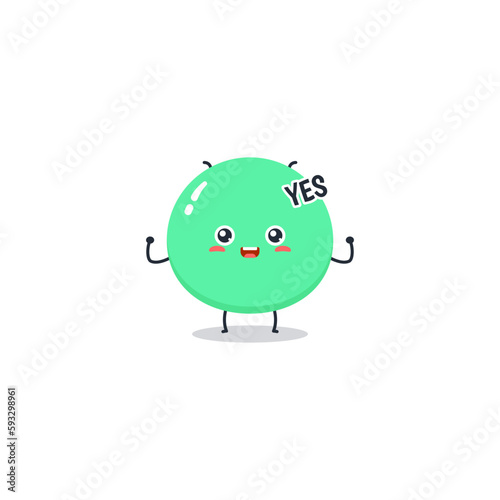 Cute cartoon alien character emoji and expression with pose
