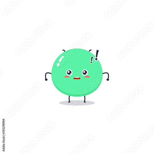 Cute cartoon alien character emoji and expression with pose
