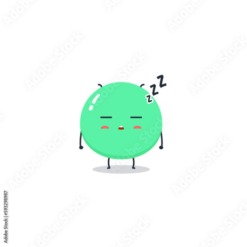Cute cartoon alien character emoji and expression with pose