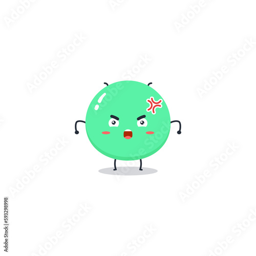 Cute cartoon alien character emoji and expression with pose