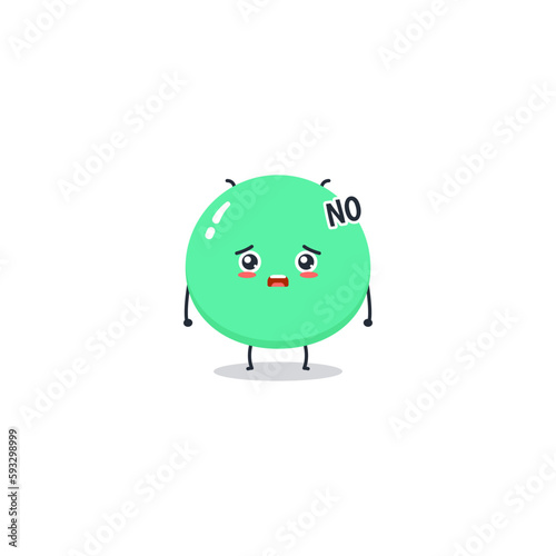 Cute cartoon alien character emoji and expression with pose