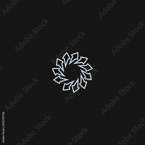 Abstract of Right Arrow Emblem Logo Template