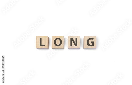 long word on wooden cubes on a white background. Trading topics