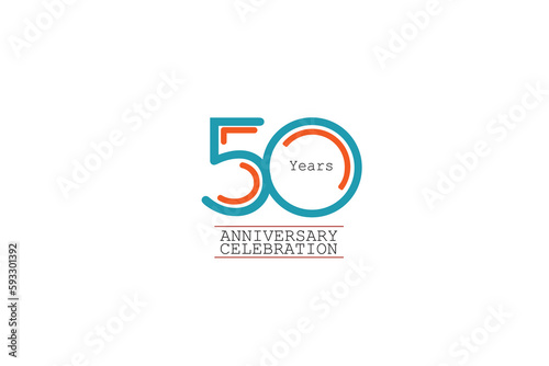 50th, 50 years, 50 year anniversary 2 colors blue and orange on white background abstract style logotype, vector design for celebration vector