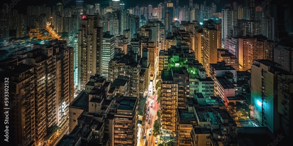 Obraz premium night city, Created by AI generation, AI generative