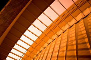 Modern abstract architecture and details background with metal and glass