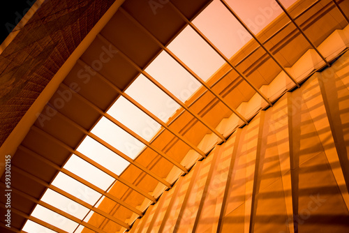 Modern abstract architecture and details background with metal and glass