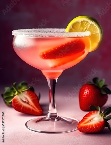 Wallpaper Mural Strawberry and lemon drink, marguerita style Torontodigital.ca