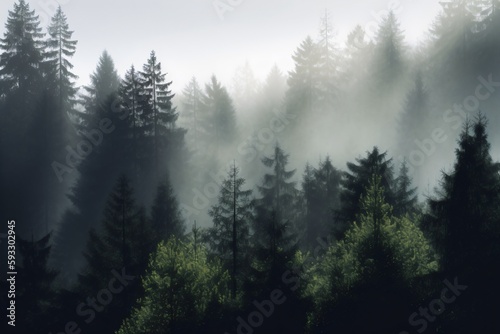 misty morning in the forest © nico