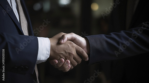 Businessman Sealing Successful Partnership with Handshake generative ai