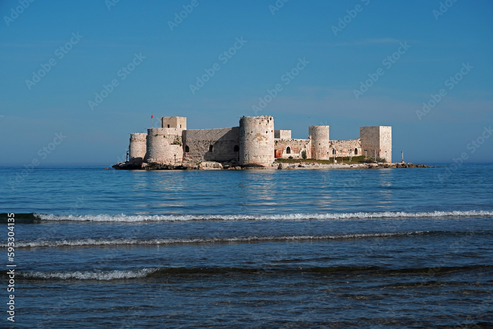 girl castle on the sea in erdemli mersin
