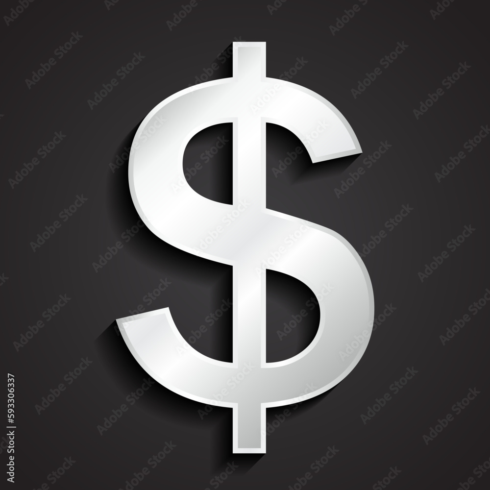 3d silver metal dollar symbol 3d silver metal dollar symbol
