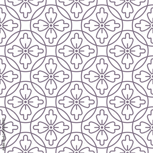 A seamless pattern of purple and white flowers