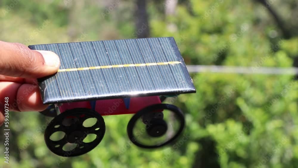 solar powered toy car made at home using 3d printed parts for the body