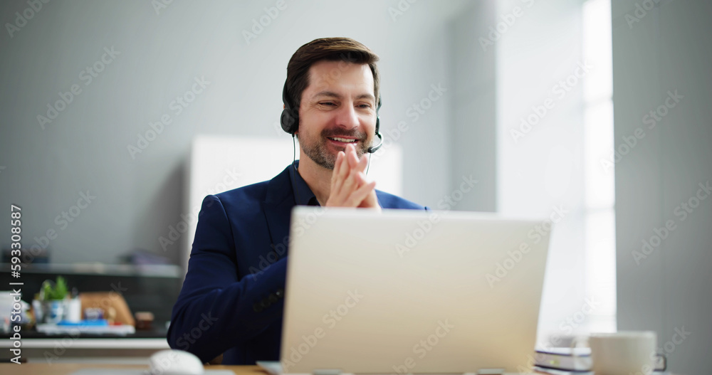 Virtual Business Meeting Using Office Computer Virtual Business Meeting Using Office Computer