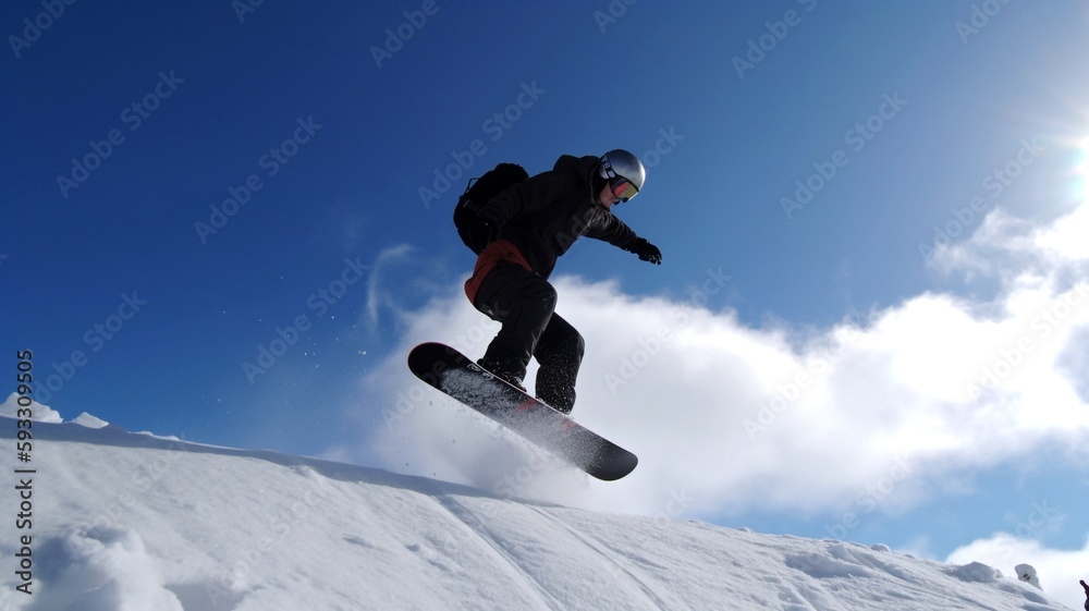 snowboarder jumping in the air generative ai