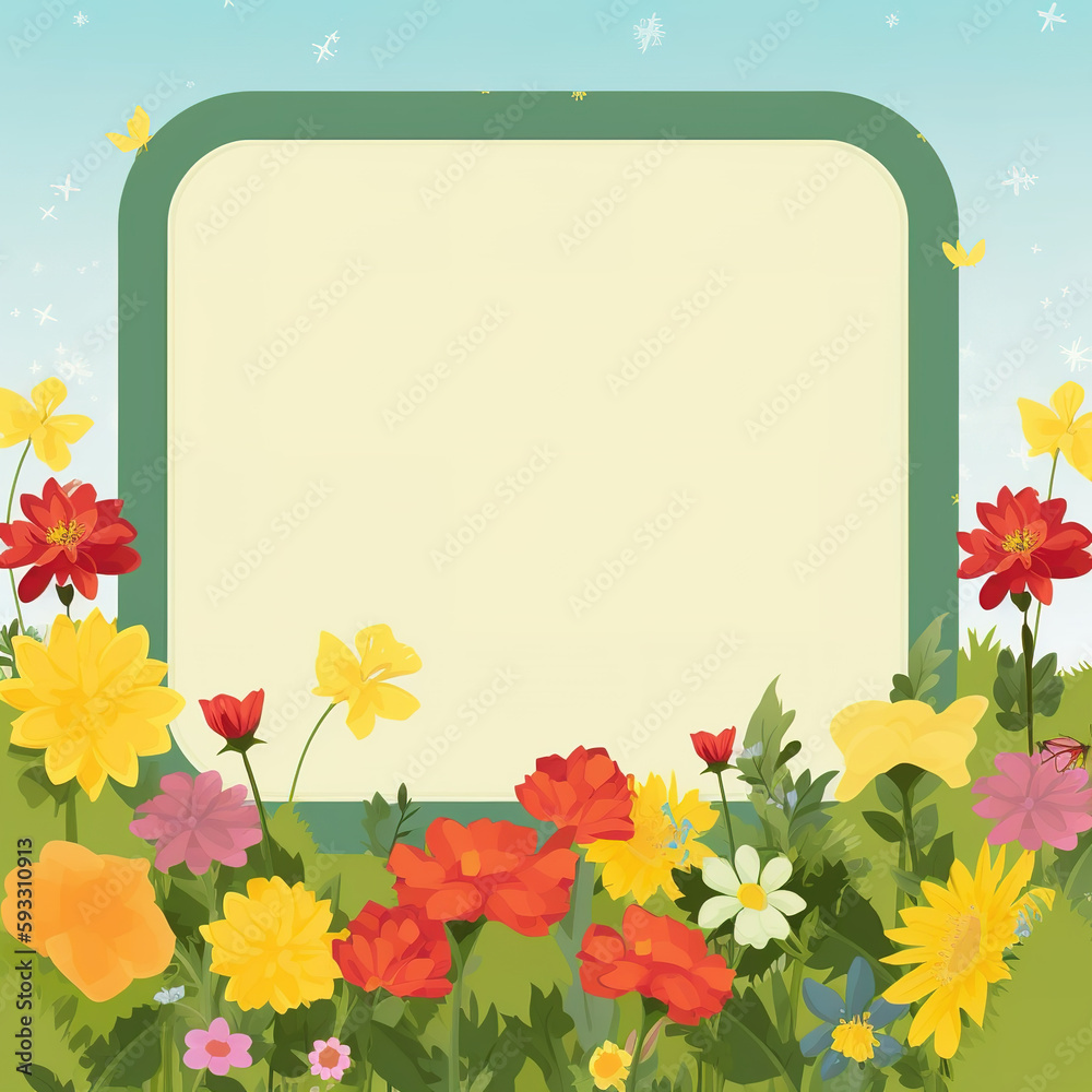 Obraz premium flower grove with blank label 