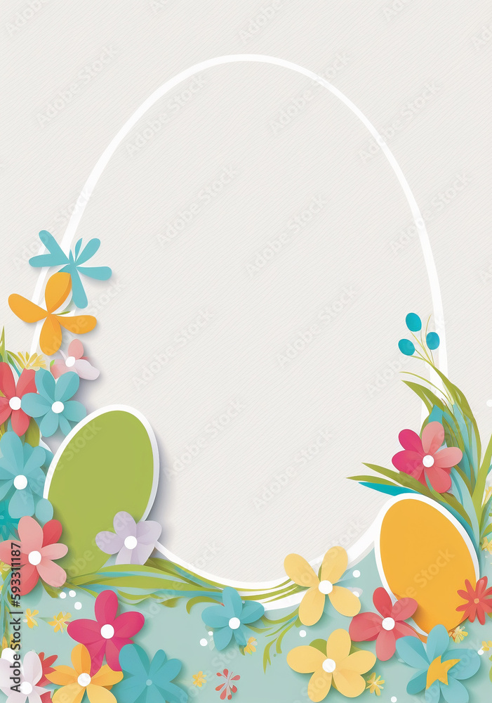 2d flat colorful Easter invitation card white background,Generative AI 2d flat colorful Easter invitation card white background,Generative AI