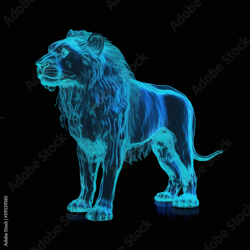 lion made of water liquid
