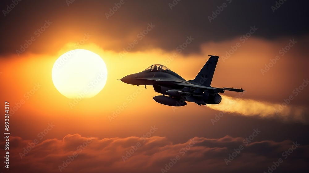 Fighter Jet Soaring through the Sky