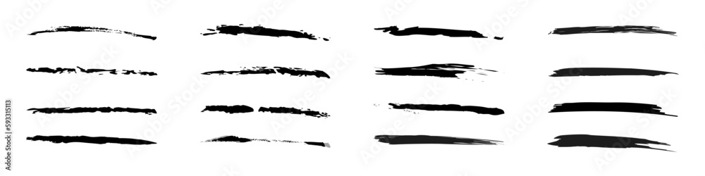Set of brushes. Grunge and hand drawn brush. Ink or paint. Vector