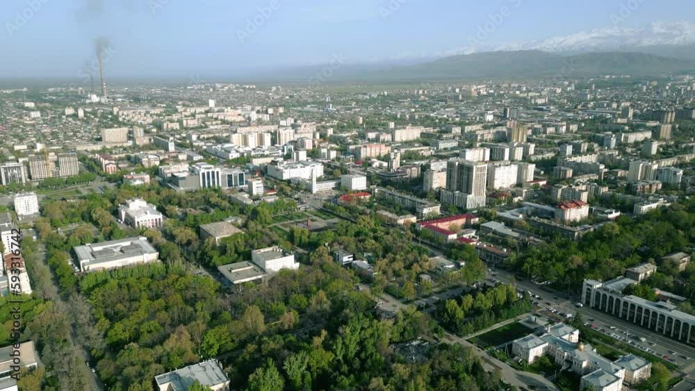 Aerial view of Bishkek city Kyrgyzstan