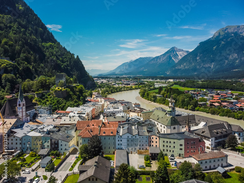 Quadro em tela Aerial view Rattenberg town in Kufstein, Tirol