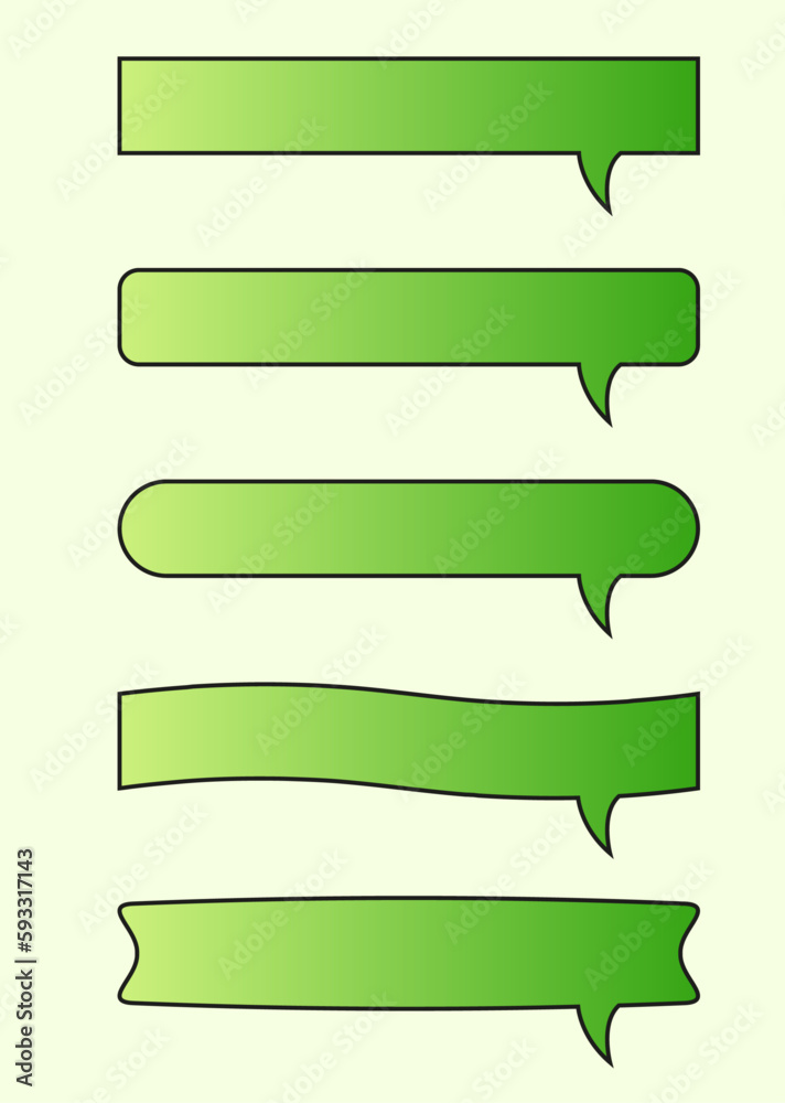Set of speech bubbles. Chat bubble set in vector. Green speech bubble icons.
Set of speech bubbles. Chat bubble set in vector. Green speech bubble icons.