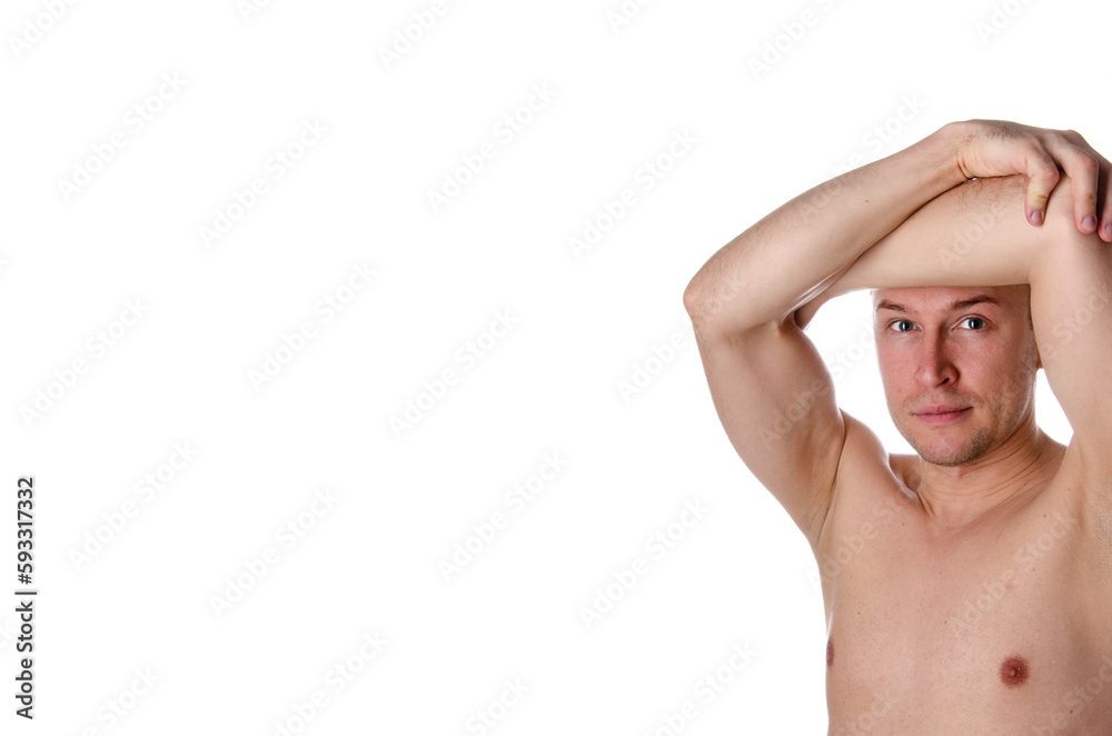 Attractive man posing in the studio. Handsome guy. 