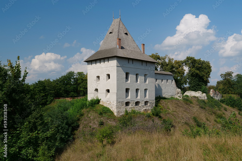 Old castle from 14th century in Halych - city on Dniester River, Ukraine