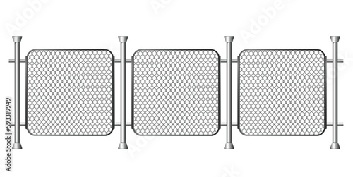 Balcony glass fence fail terrace sidewalk isolated on white background set. Vector graphic design element illustration