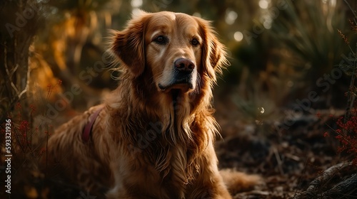 Goldenretriever  Hund  Hunderasse  generative AI