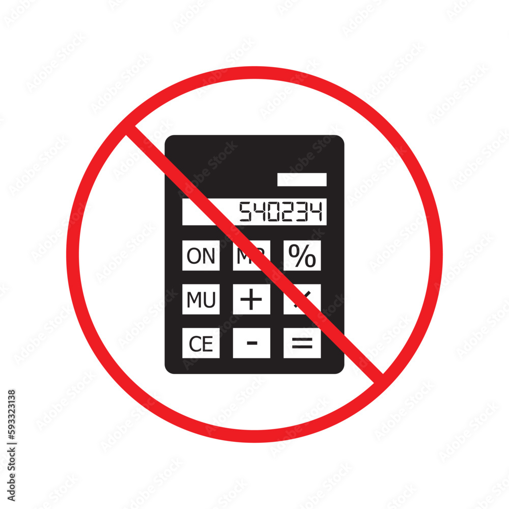 Calculator vector icon. Mathematics calculator flat sign design. Warning, caution, attention, restriction, danger prohibited label ban calculator symbol pictogram Calculator vector icon. Mathematics calculator flat sign design. Warning, caution, attention, restriction, danger prohibited label ban calculator symbol pictogram