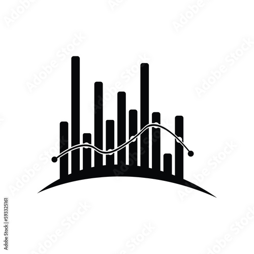 Finance waves icon. sound wave vector illustration. symbol