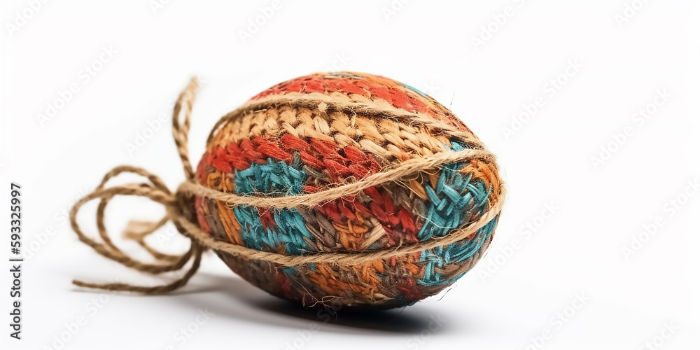 Fototapeta premium Artistic Striped Easter Egg with Vibrant Colors and Intricate Details - Generative Ai