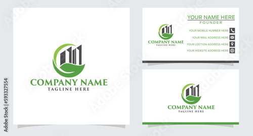 Greenhouse logo vector, green home landscape logo template