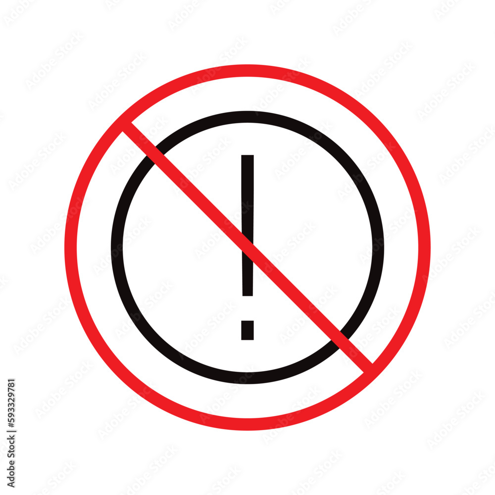 No exclamation point vector icon. Forbidden exclamation point icon. No exclamation point flat sign design. Prohibited calling vector icon. Warning, caution, attention, restriction symbol pictogram No exclamation point vector icon. Forbidden exclamation point icon. No exclamation point flat sign design. Prohibited calling vector icon. Warning, caution, attention, restriction symbol pictogram