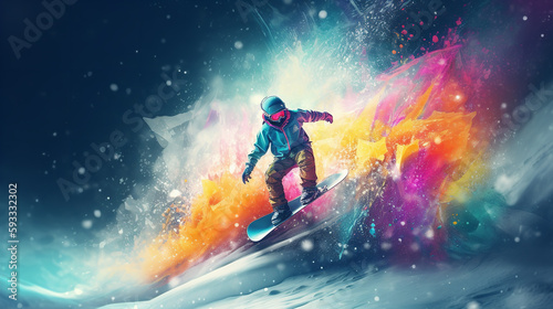 snowboarder jumping in the air © Volodymyr Skurtul