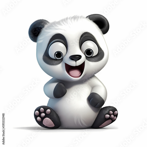 Baby Panda illustration. Generative AI