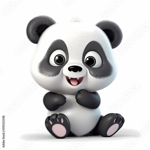 Baby Panda illustration. Generative AI