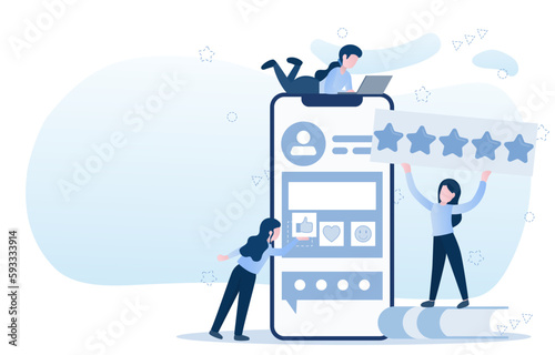 Customer Satisfaction and reaction. Feedback with a product or service through various channels, social media, online reviews. Survey by star ratings, comments, and other feedback.