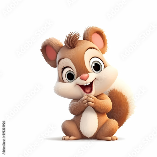 Baby Squirel illustration. Generative AI