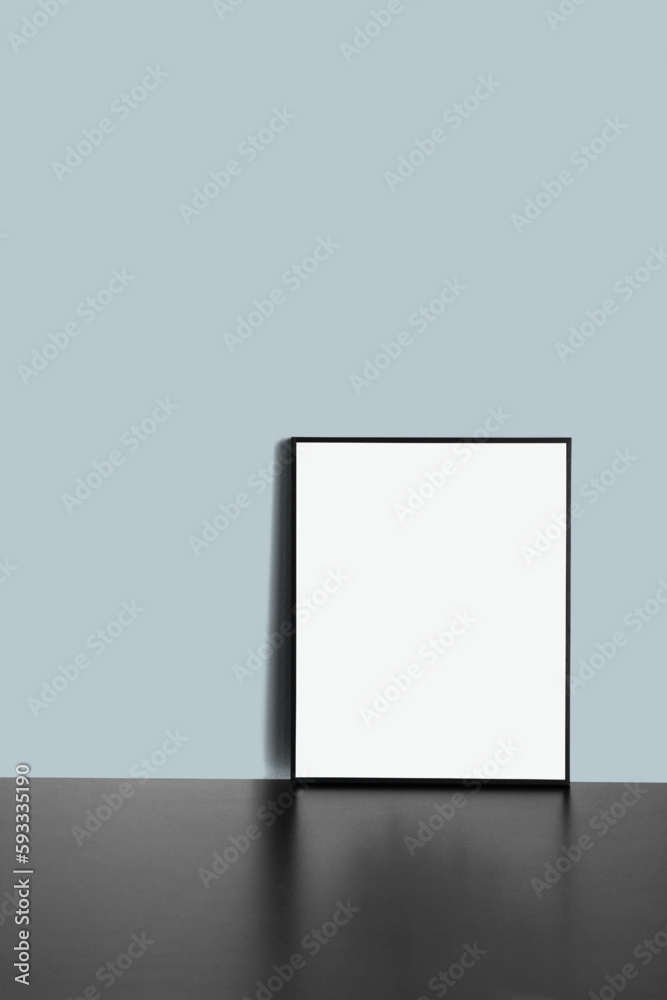 Poster Frame Mockup on Black Table Poster Frame Mockup on Black Table