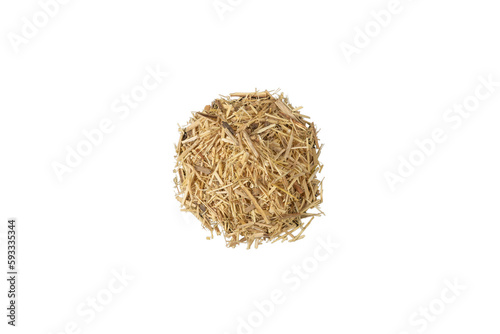 siberian ginseng in latin Eleutherococcus senticosus  heap isolated on white background. Medicinal herb. has a history of use in folklore and traditional Chinese medicine.  photo