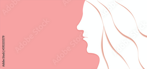 International women s day 8 march with copy space. Paper art style. vector illustration.