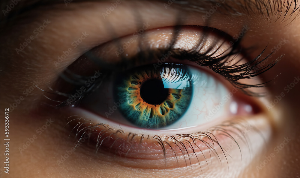 Fototapeta premium PROMER PLANO DE OJOS INTERRACIALES ilustraciones de IA generativas.