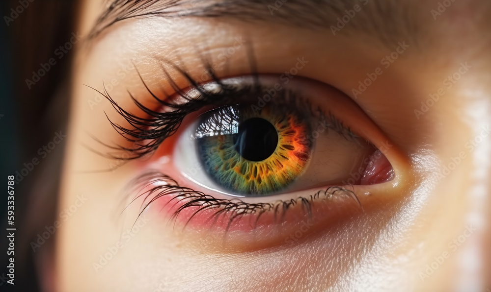 Fototapeta premium PROMER PLANO DE OJOS INTERRACIALES ilustraciones de IA generativas. 