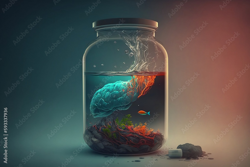 glass jar with a glass Generative AI glass jar with a glass Generative AI