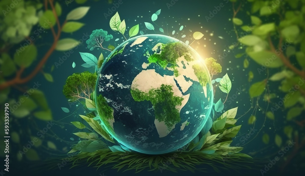 World Environment Day, Importance of protecting nature.  Environment World Earth Day, Generative Ai